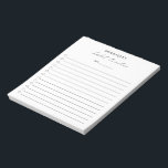 Moderner Schwarz-weißer Eleganter einfacher Habit Notizblock<br><div class="desc">Modernes schwarz-weißes Notizblock mit einem einfachen Layout mit "Gewohnheitstracker" in eleganter und schicker Kalligrafie mit Ihrem Namen, einer Zeile für das Datum und einer Checkliste.</div>