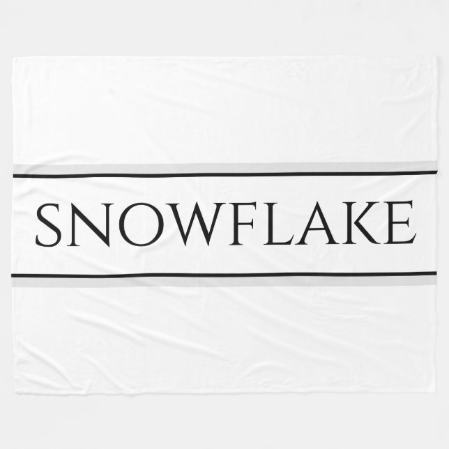 Moderner Schwarz-weißer grauer Streifen SNOWFLAKE  Fleecedecke (Vorderseite (Horizontal))