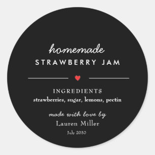 Moderner schwarz-weißer Jam Jar Runder Aufkleber
