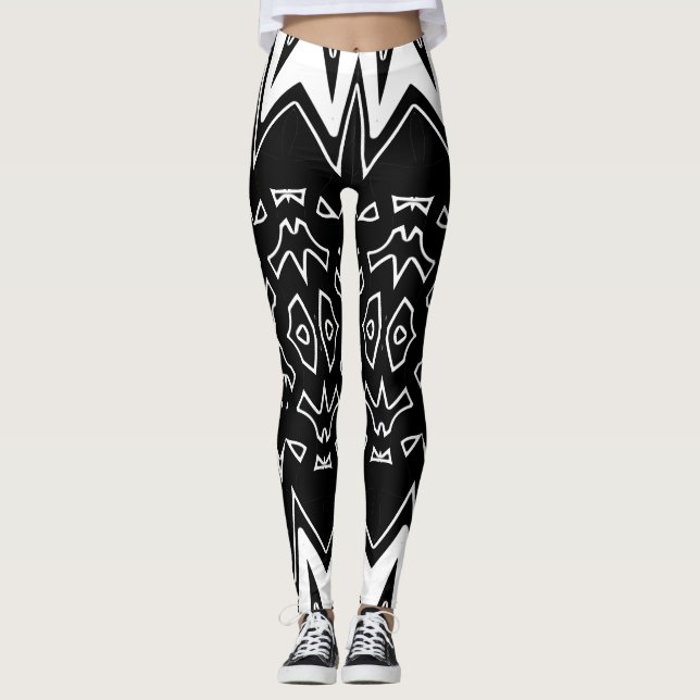 Moderner Schwarz-weißer Klassiker "Ratti_Creative_ Leggings (Vorderseite)