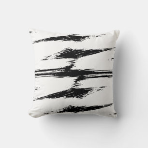Moderner Schwarz-weißer Pinsel Stroke Paint Kissen