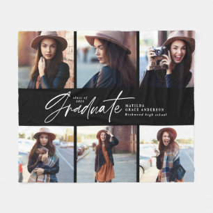 Moderner Schwarz-weißer Script-Abschluss mit mehre Fleecedecke