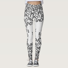 Moderner Schwarz-weißer Text Leggings