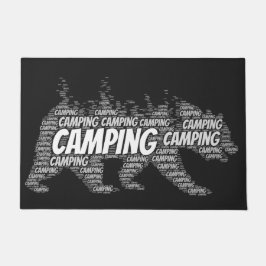 Moderner Schwarzbär Wandern Fußmatte