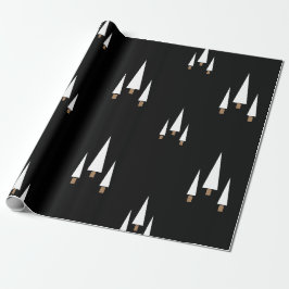 Moderner Schwarzer Bauernhof Weihnachtsbaum Geschenkpapier