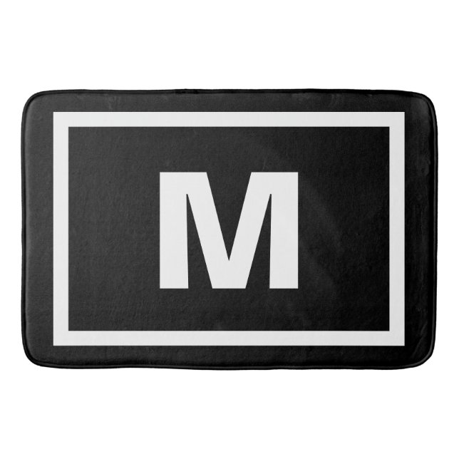 Moderner schwarzer einfacher weißer Rahmen-u. Badematte (Vorderseite)