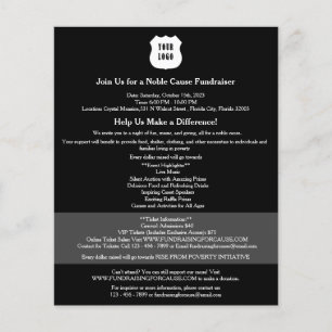 Moderner schwarzer Fundraiser Flyer