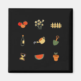 Moderner schwarzer Gartenmagnet  Magnet