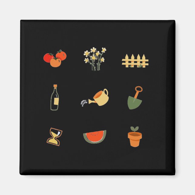 Moderner schwarzer Gartenmagnet  Magnet (Vorne)