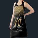 Moderner Schwarzer Glitzer 80. Geburtstag Schürze<br><div class="desc">Moderne Schwarzgold Glitzer 80. Geburtstagstypografie</div>