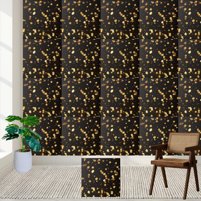 Moderner Schwarzer Glitzer Fußboden Küche Kamin Fliese (Modern Black Gold Glitter Floor Kitchen Fireplace Ceramic Tile)