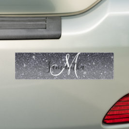 Moderner Schwarzer Glitzer Glitzern Personalisiert Autoaufkleber