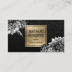 Moderner schwarzer Glitzer-Schönheits-mit Visitenkarte