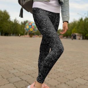 Moderner Schwarzer Glitzer Sparkeln Leggings