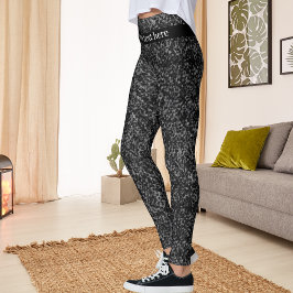 Moderner Schwarzer Glitzer Sparkle mit Individuell Leggings