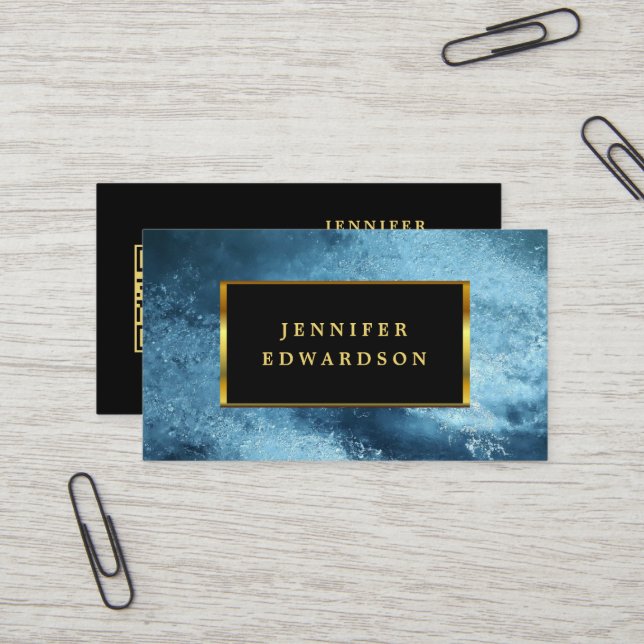 Moderner schwarzer Goldcode QR beruflich Visitenkarte (Vorderseite/Rückseite Beispiel)
