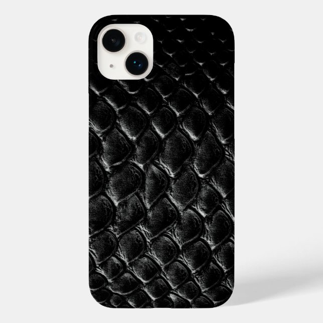 Moderner schwarzer Krokodil Case-Mate iPhone 14 Plus Hülle (Rückseite)