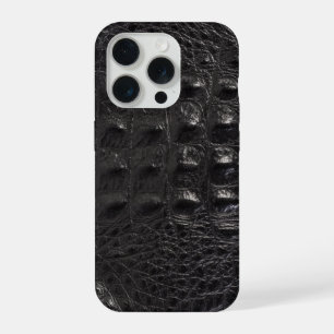 Moderner schwarzer Krokodil iPhone 15 Pro Hülle