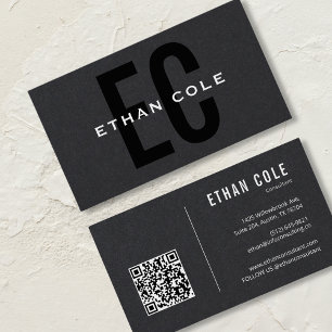 Moderner schwarzer QR-Code professionell Visitenkarte