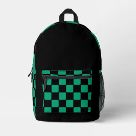 Moderner schwarzer Rucksack mit grünen und blauen