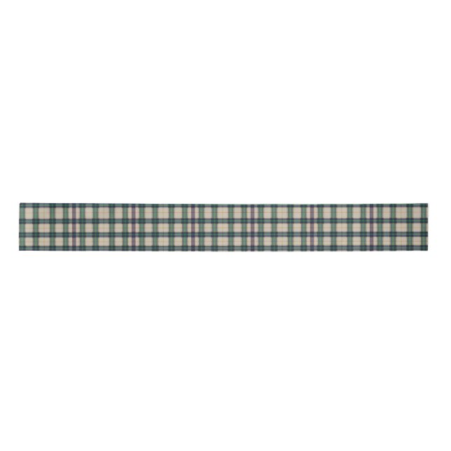 Moderner Schwarzer Schottisch Tartan Kariert Class Satinband (Vorderseite)