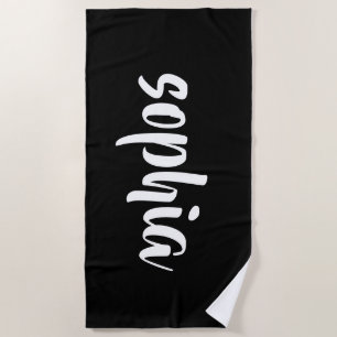 Moderner Schwarzer Sommerpool - Mit Monogramm Name Strandtuch