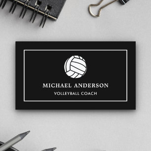 Moderner schwarzer Sportprofi-Volleyballtrainer Visitenkarte