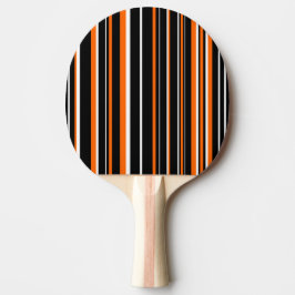 Moderner schwarzer, weißer, orangefarbener Strichc Tischtennis Schläger
