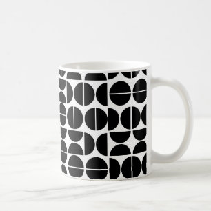 Moderner Schwarzkreis abstrakt Mitte des Jahrhunde Kaffeetasse