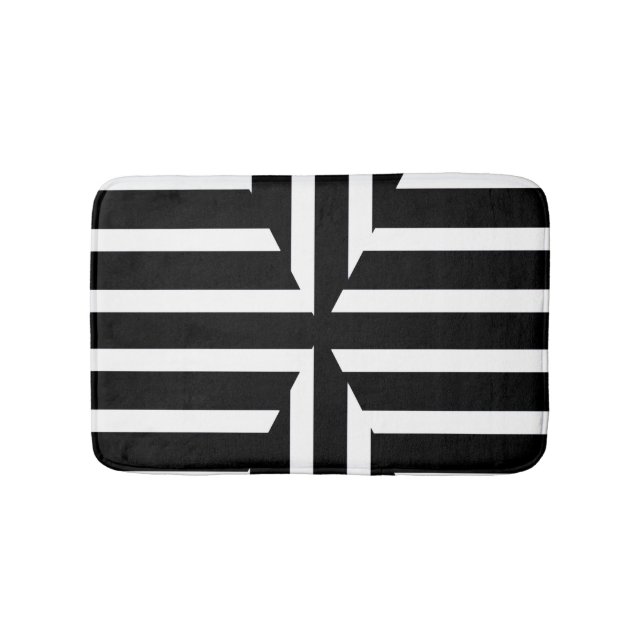 Moderner Schwarzweiss-Körper stripes Badmatte Badematte (Vorderseite)