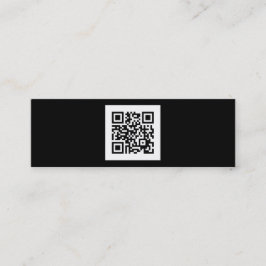 Moderner Schwarzweiss-QR Code Mini Visitenkarte