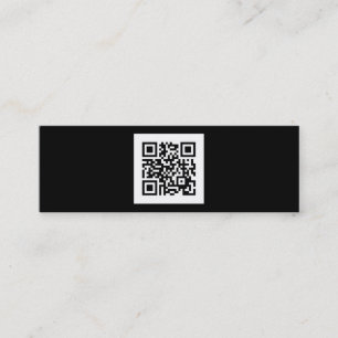 Moderner Schwarzweiss-QR Code Mini Visitenkarte