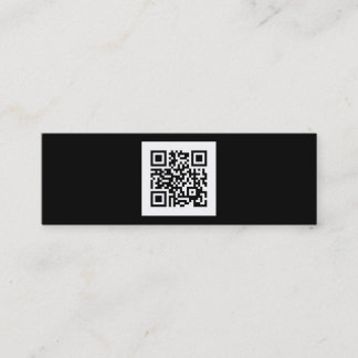 Moderner Schwarzweiss-QR Code Mini Visitenkarte