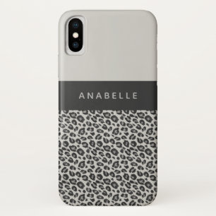 Moderner Schwarzweiss-Tierleoparddruck Case-Mate iPhone Hülle