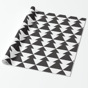Moderner Schwarzweiss-Weihnachtsbaum Geschenkpapier