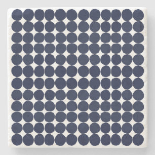 Moderner Schwarzweißpolka-Dot-Untersetzer Steinuntersetzer