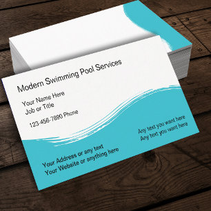 Moderner Schwimmbadservice Visitenkarte