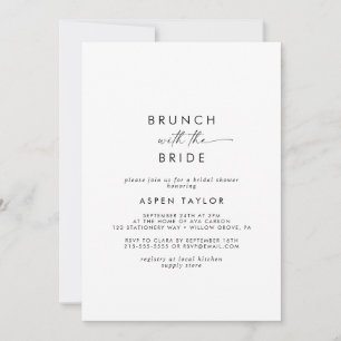Moderner Script Brunch mit Bride Brautparty Einladung