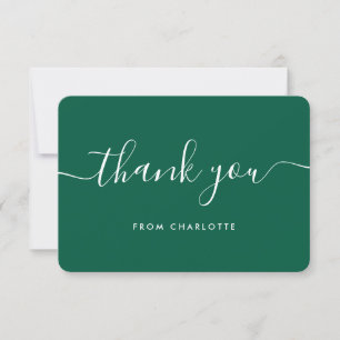Moderner Script Emerald Green Polterabend Dankeskarte