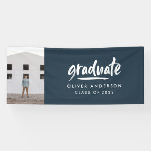 Moderner Script Foto Marine blauer Abschluss Banner