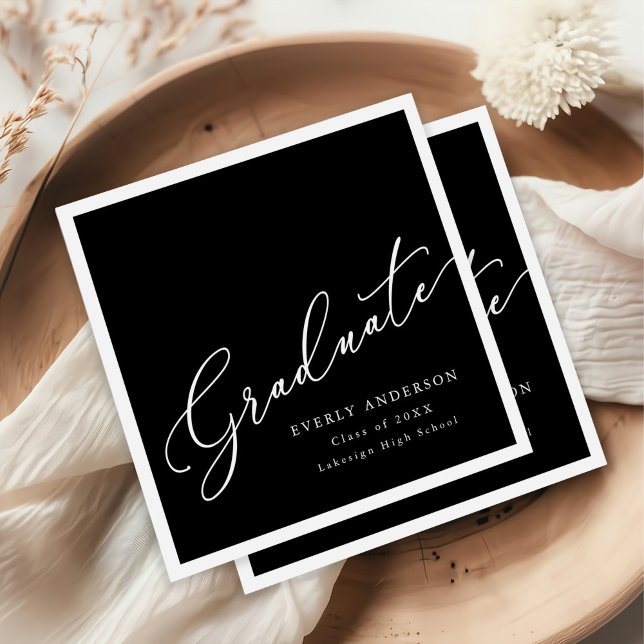 Moderner Script Graduate Einftiger Abschluss Serviette (Von Creator hochgeladen)