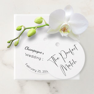 Moderner Script-Polterabend Perfect Match Geschenkanhänger