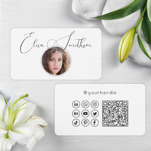 Moderner Script Social Media QR Code hinzufügen Ih Visitenkarte