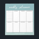 Moderner Script Weekly Planer | Name hinzufügen Notizblock<br><div class="desc">Modernes und praktisches Notizblock, mit dem Sie Ihre Tage organisieren können! Dieser wöchentliche Planer hat Kästchen, in denen Sie Ihren Zeitplan bis zu jedem Tag aufschreiben können. Es gibt auch eine zusätzliche Box, in der Sie Ihre wöchentliche Liste schreiben können. Ein großer Helfer, um Dinge zu erledigen, ohne zu zögern!...</div>