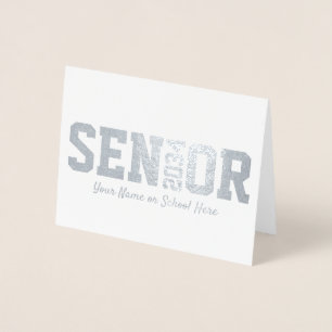 Moderner Senior Block Letter Jährlicher Abschlus Folienkarte