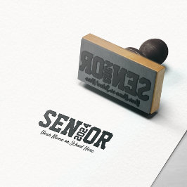 Moderner Senior Block Letter | Jährlicher Abschlus Gummistempel