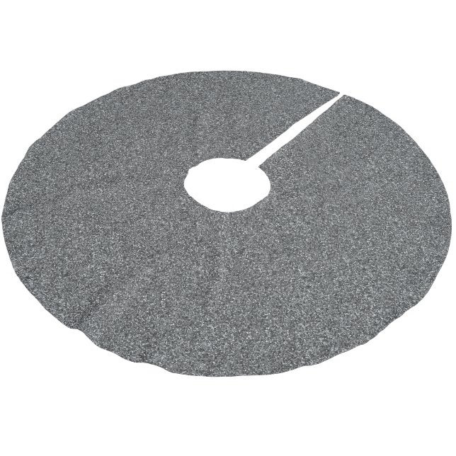 Moderner Silberner Glitzer Elegante Metallische We Polyester Weihnachtsbaumdecke (Schrägansicht)