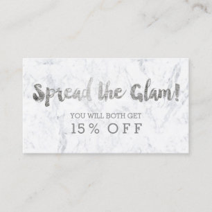 Moderner silberner Typografiemarmor 2 der Empfehlungskarte