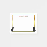 Moderner Silhouettegoldrahmen der schwarzen Katze