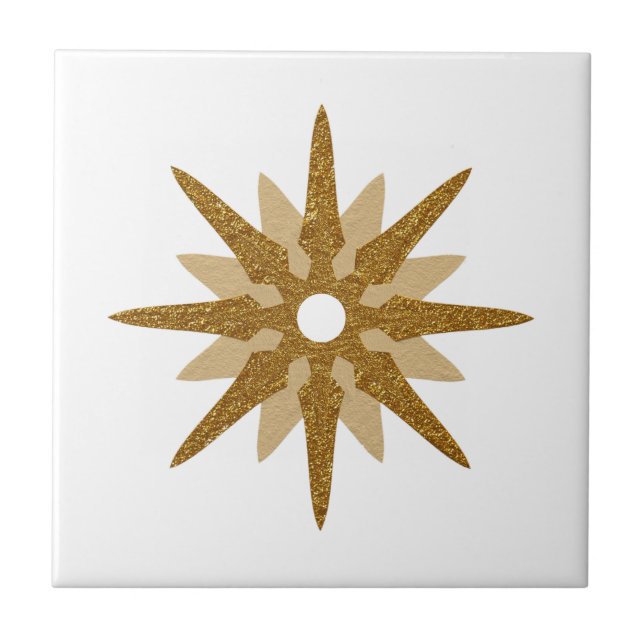 Moderner Single - Gold Star Design Keramik Fliese (Vorderseite)